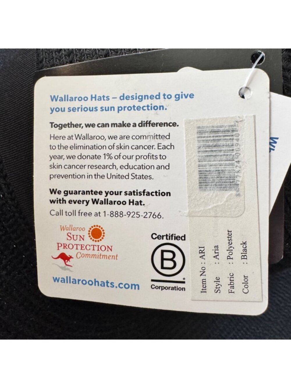 Wallaroo Women’s Aria Floppy Wide Brim Black Packable Sun Hat UPF 50+ Travel NEW - Picture 2 of 13